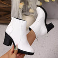 Point Toe Block Heels Boots