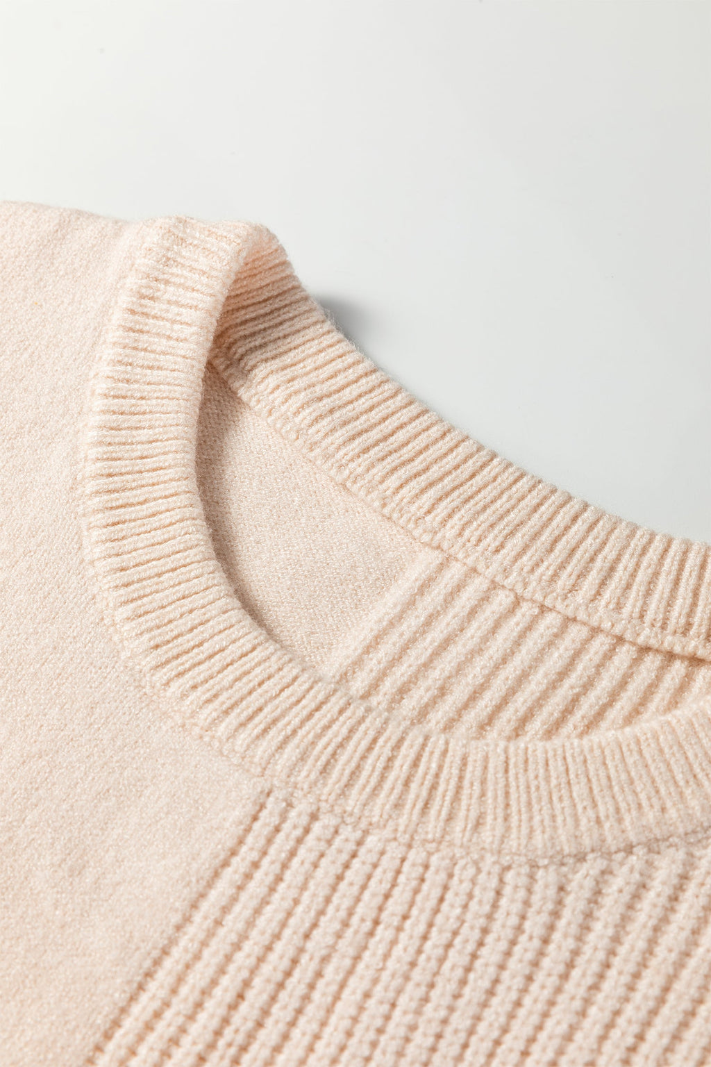 Solid Knit Patch Pocket Crewneck Sweater