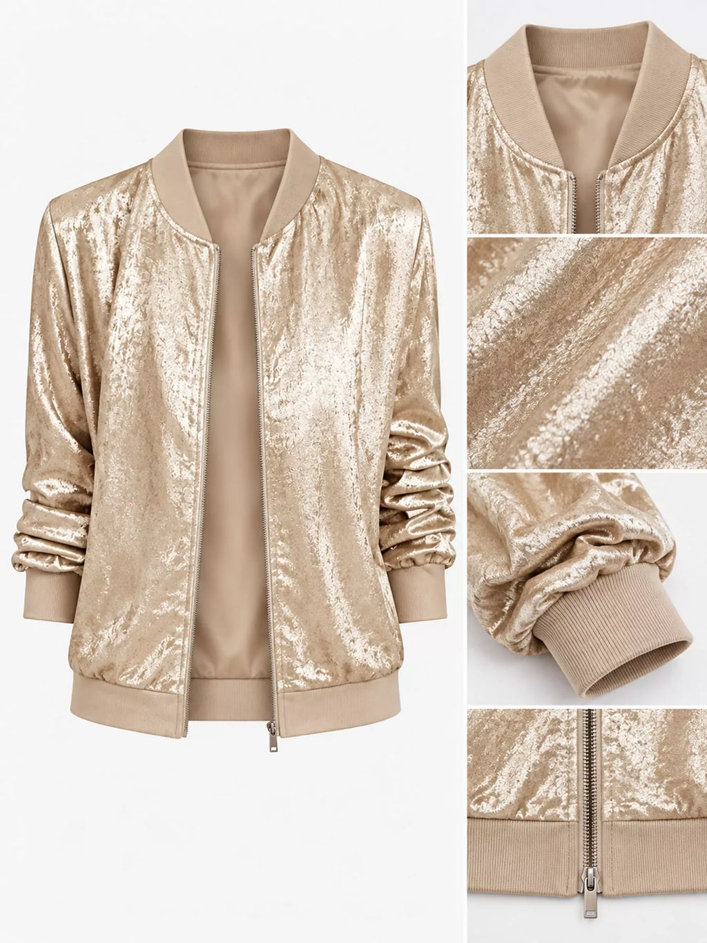 Full Size Zip Up Long Sleeve Jacket Plus Size