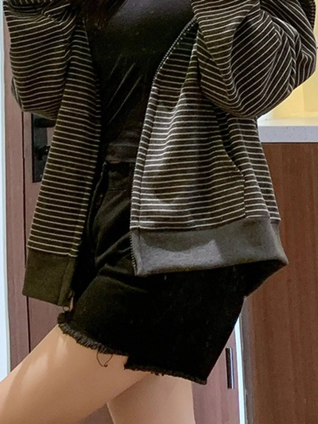 Striped Zip-Up Hoodie