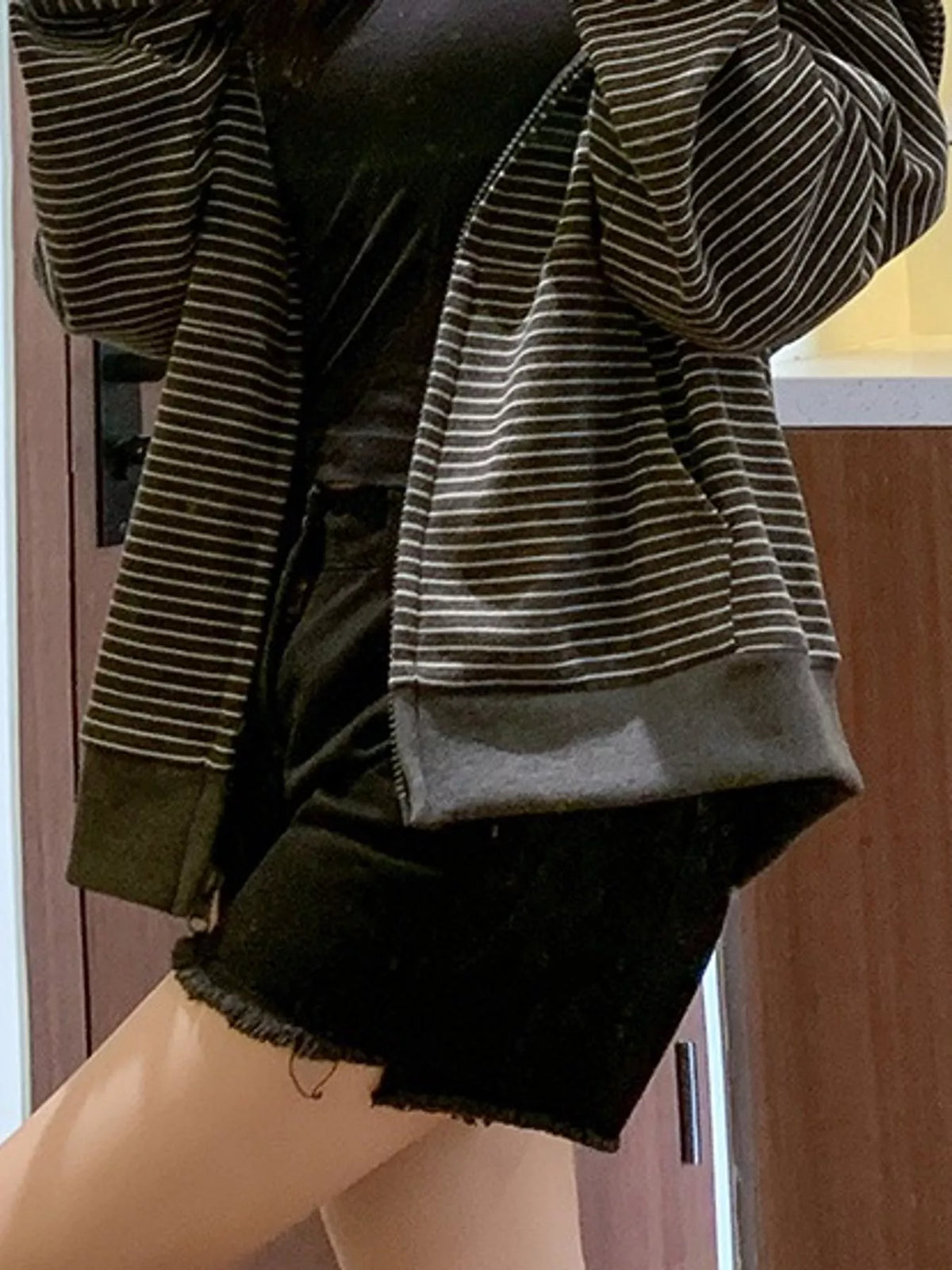 Striped Zip-Up Hoodie