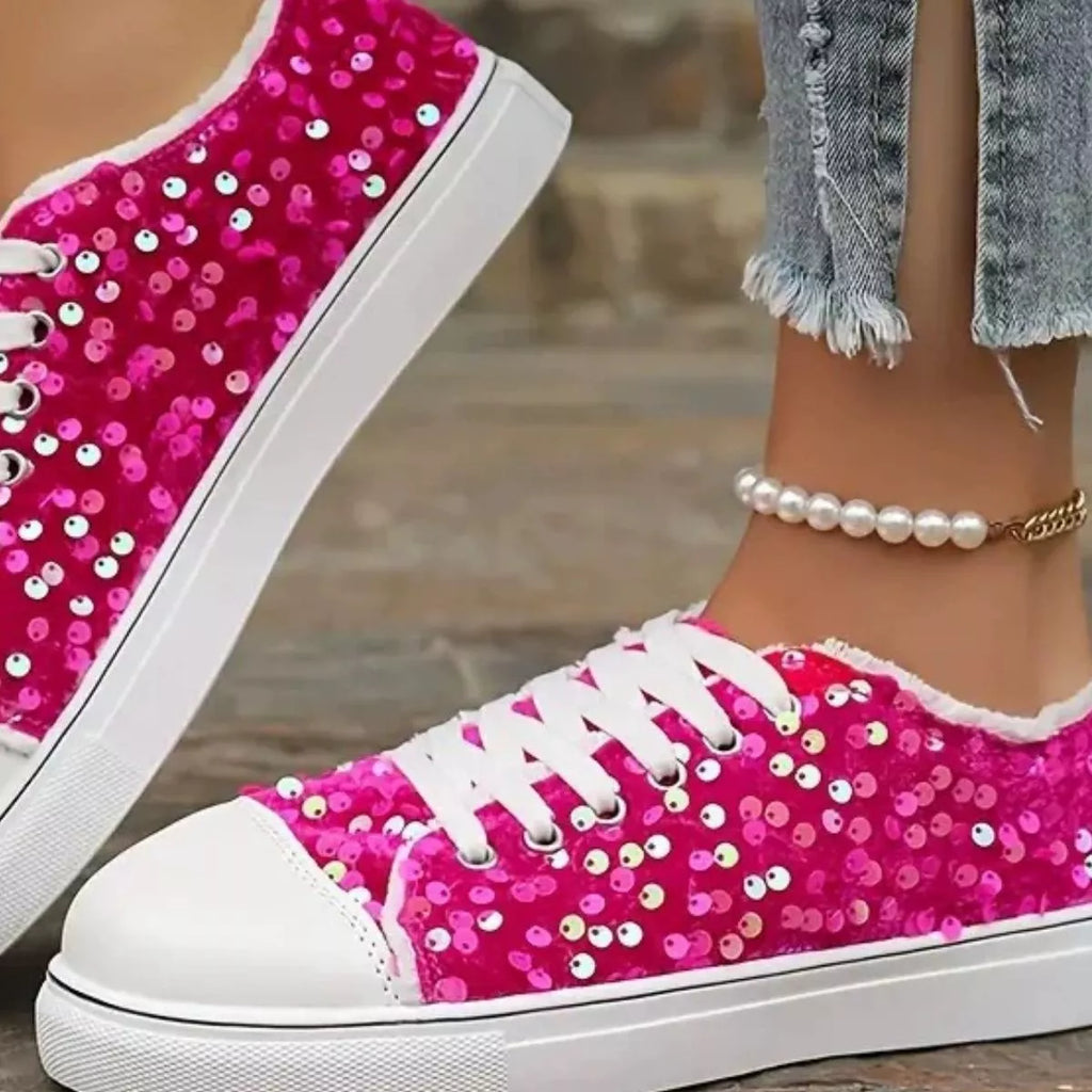 Sparkling Sequin Low-Top Sneakers
