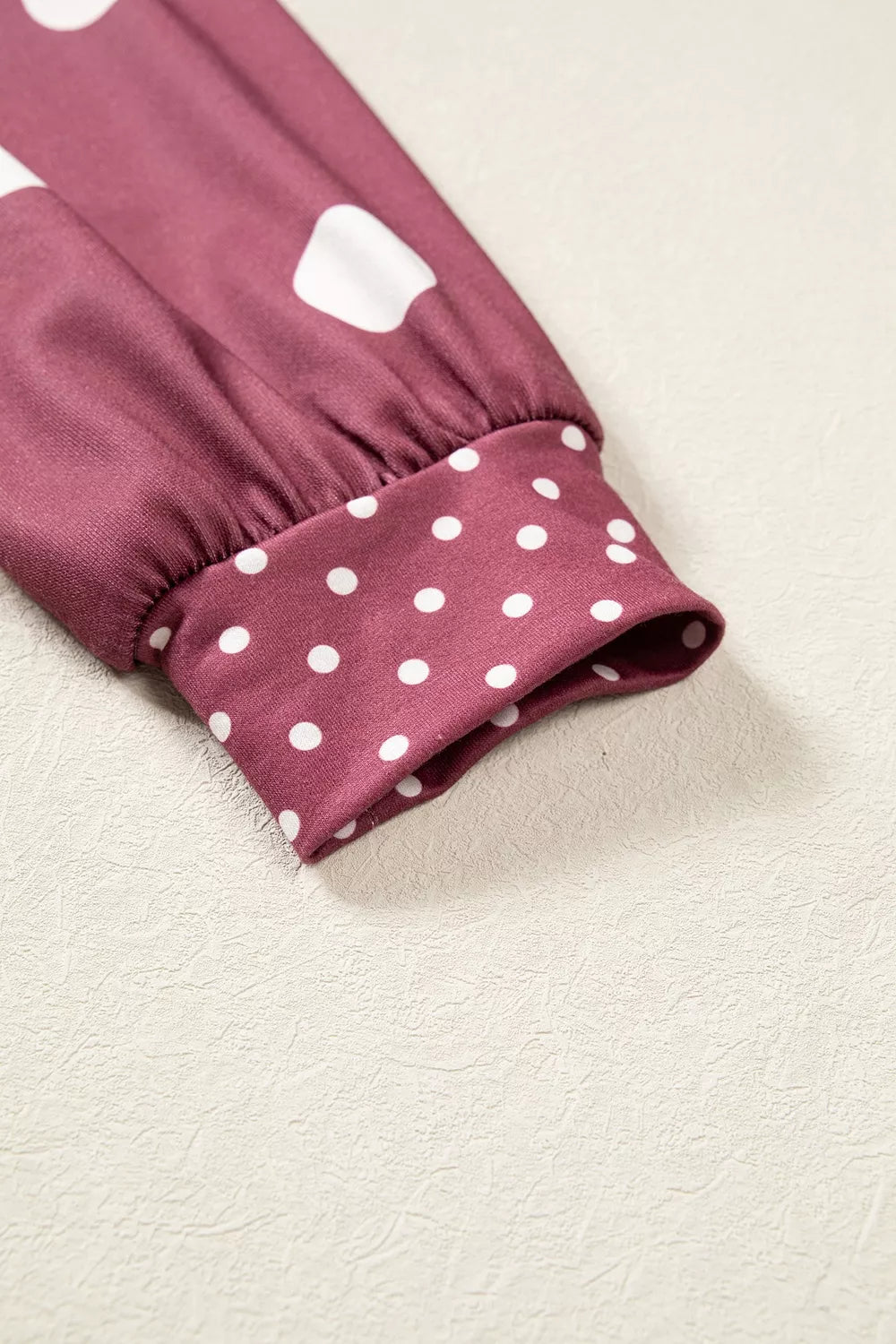 Polka Dot Print Contrast Detail Oversized Tunic Sweatshirt