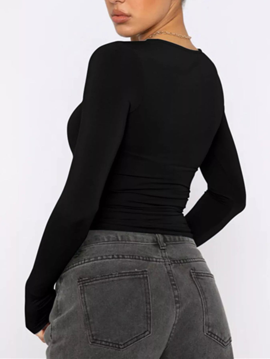Ruched Long Sleeve T-Shirt