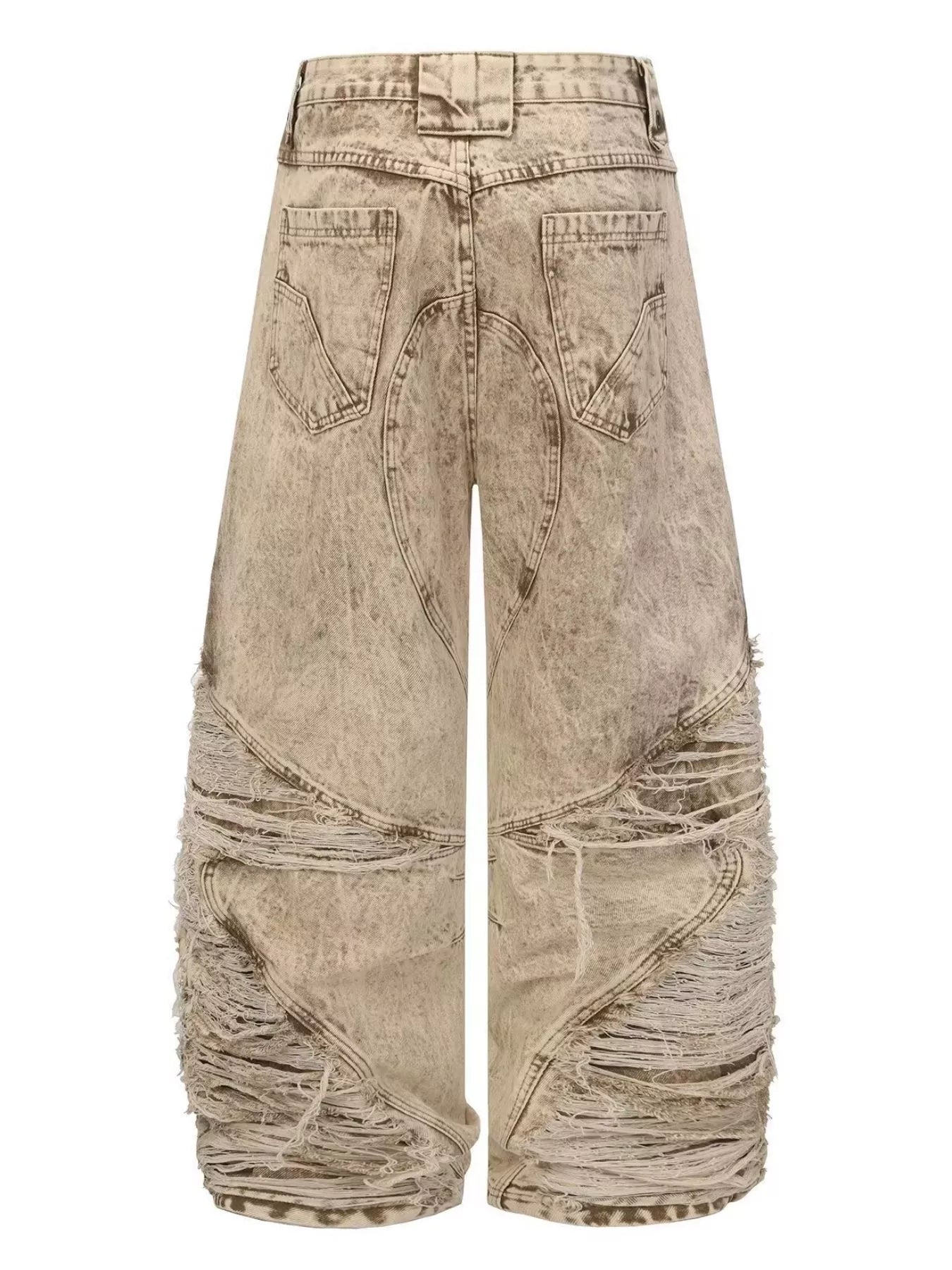 Men's Full Size Distressed Wash Wide-Leg Jeans Plus Size