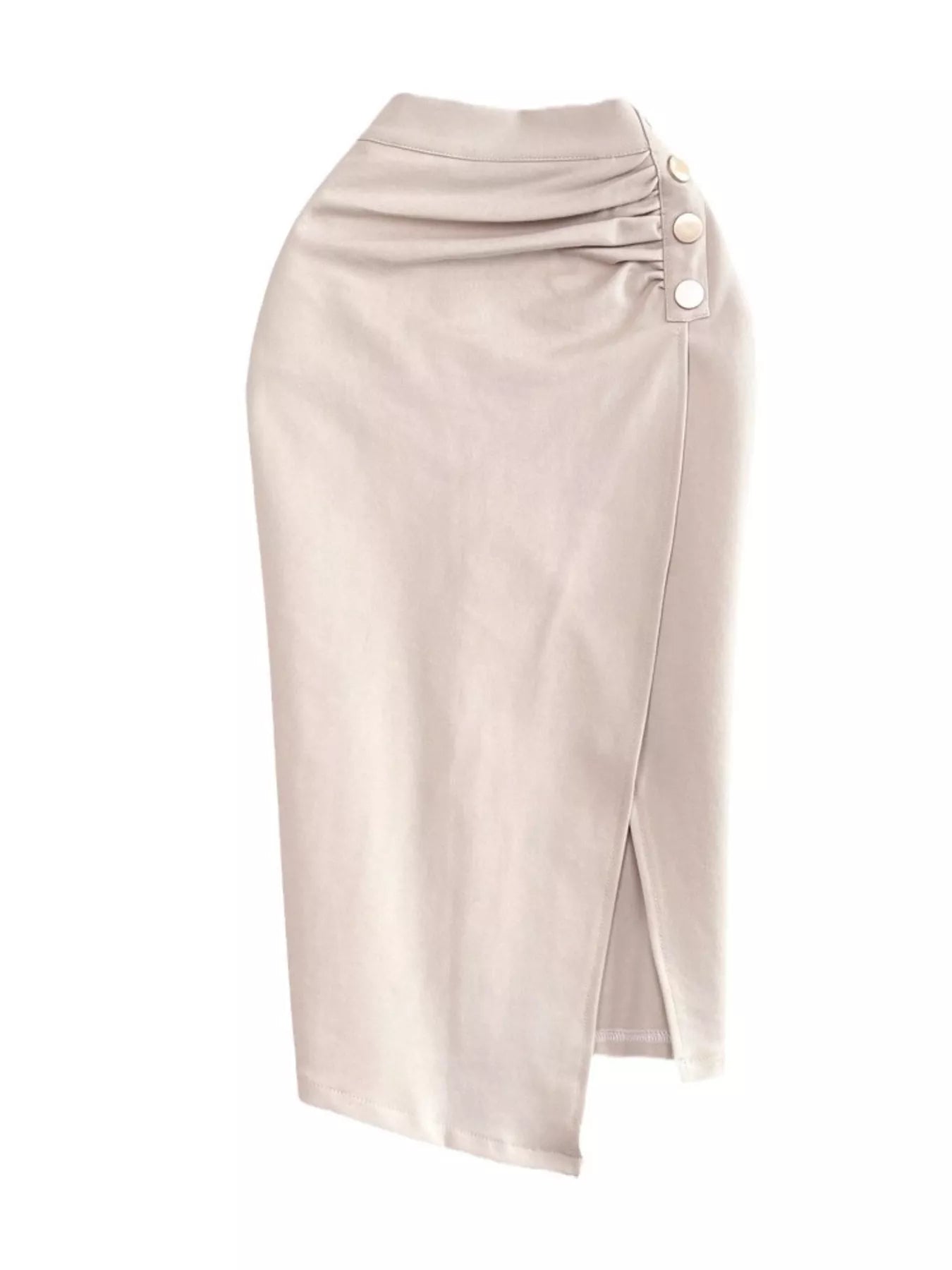 Ruched Slit Skirt