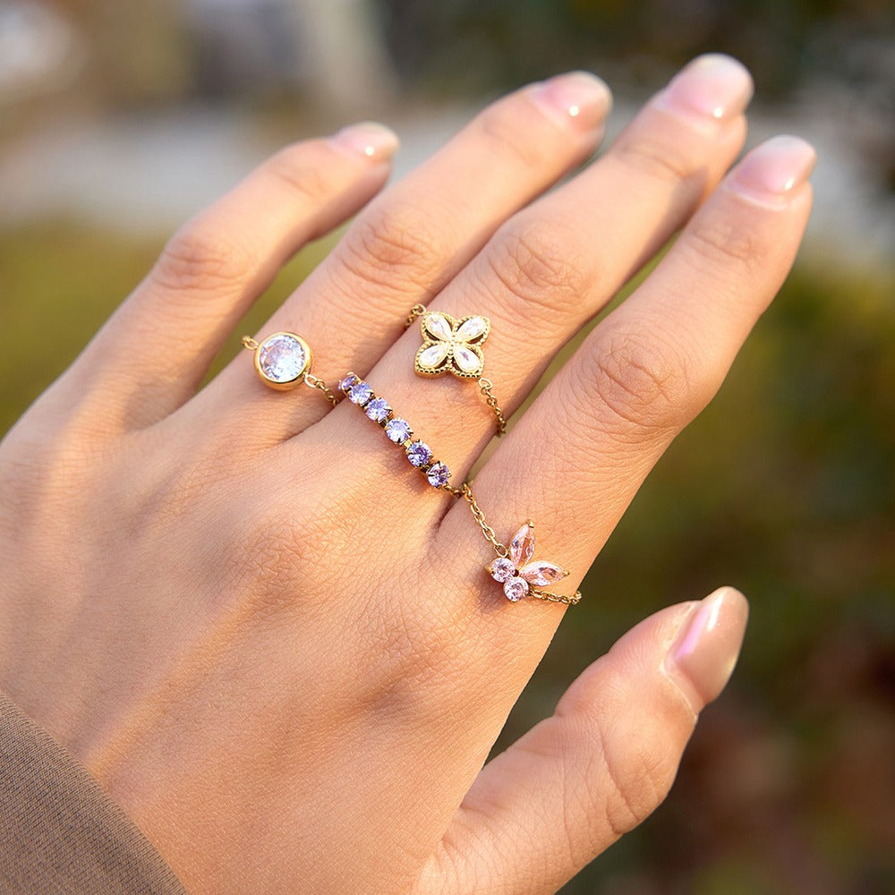 Adjustable Zircon Ring Collection