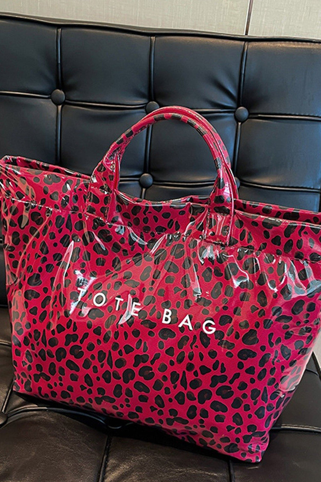 Blackish Green Tropical Print Travel Tote Bag