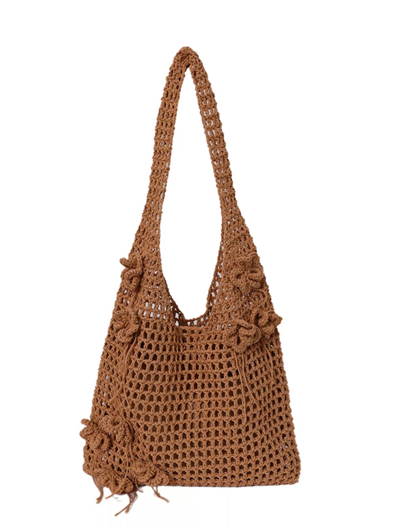 Crochet Flower Hobo Shoulder Bag