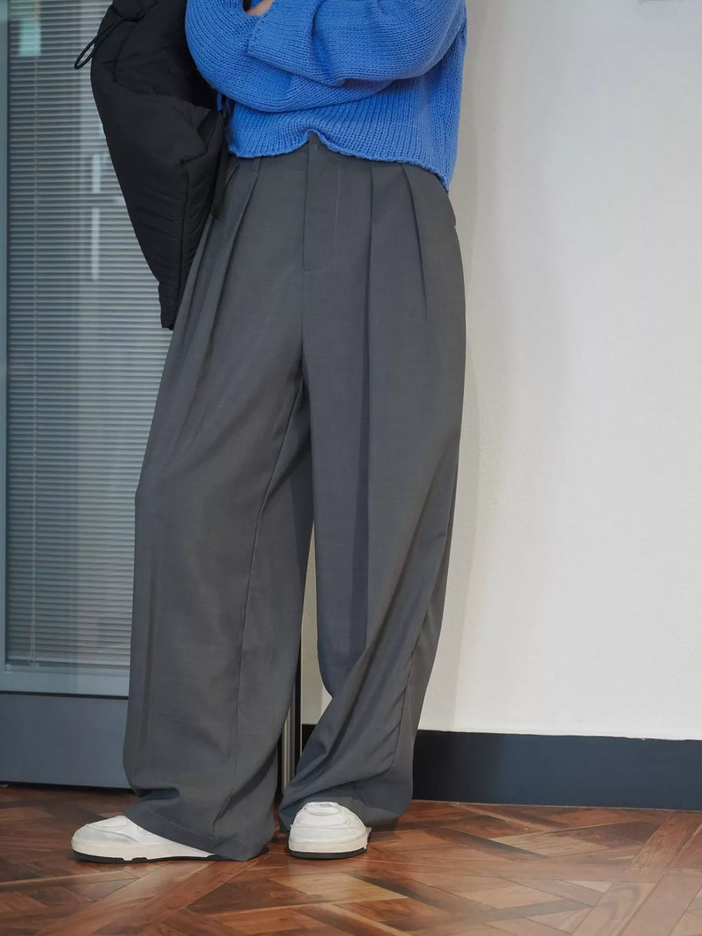 High-Waisted Pleated Wide-Leg Pants