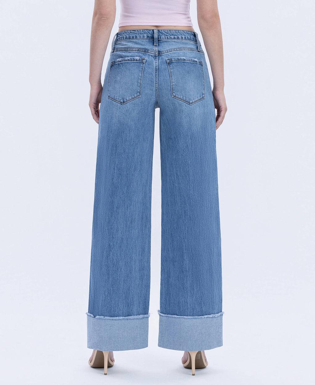 Mia High Rise Cuffed Wide Jeans