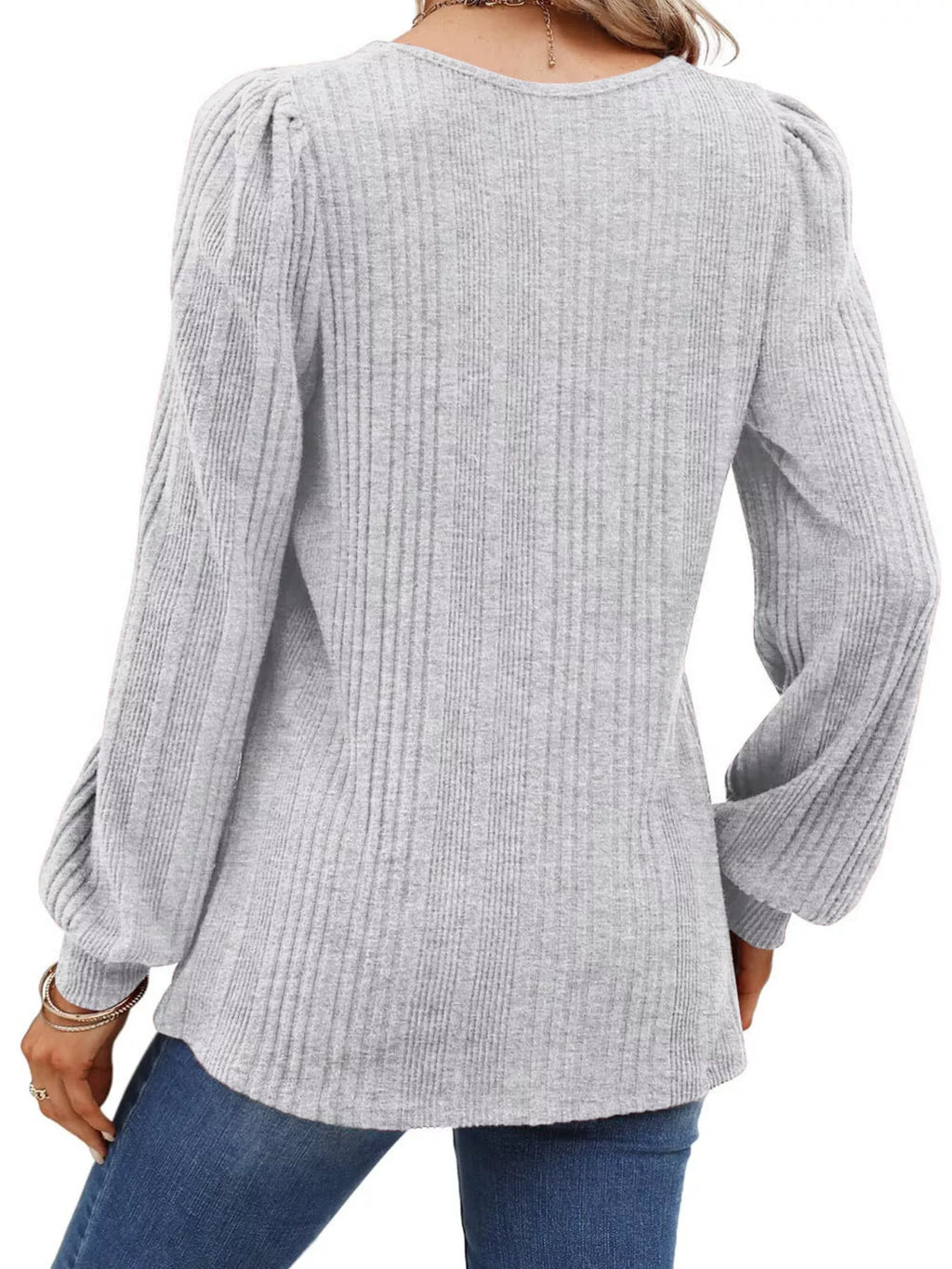 Full Size Square Neck Ribbed Knit Top Plus Size