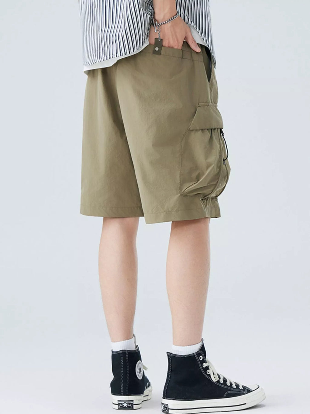 Men's Plus Size Cargo Shorts with Drawstring