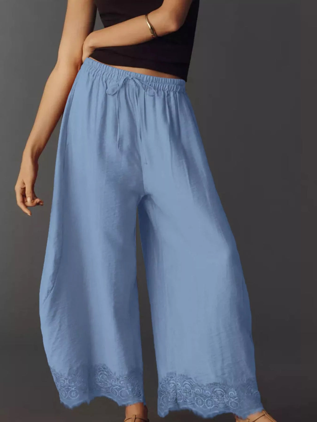 Drawstring Wide Leg Pants