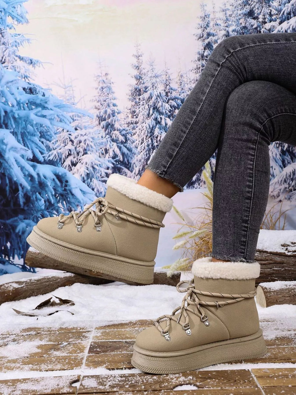 Round Toe Platform Boots