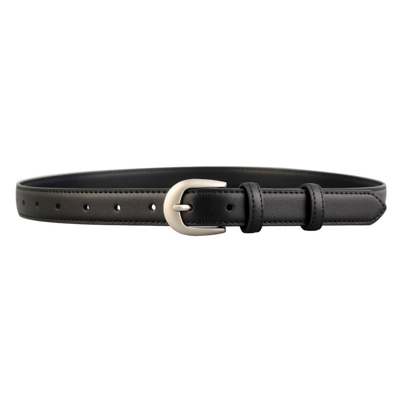 Classic Leather Skinny Belt