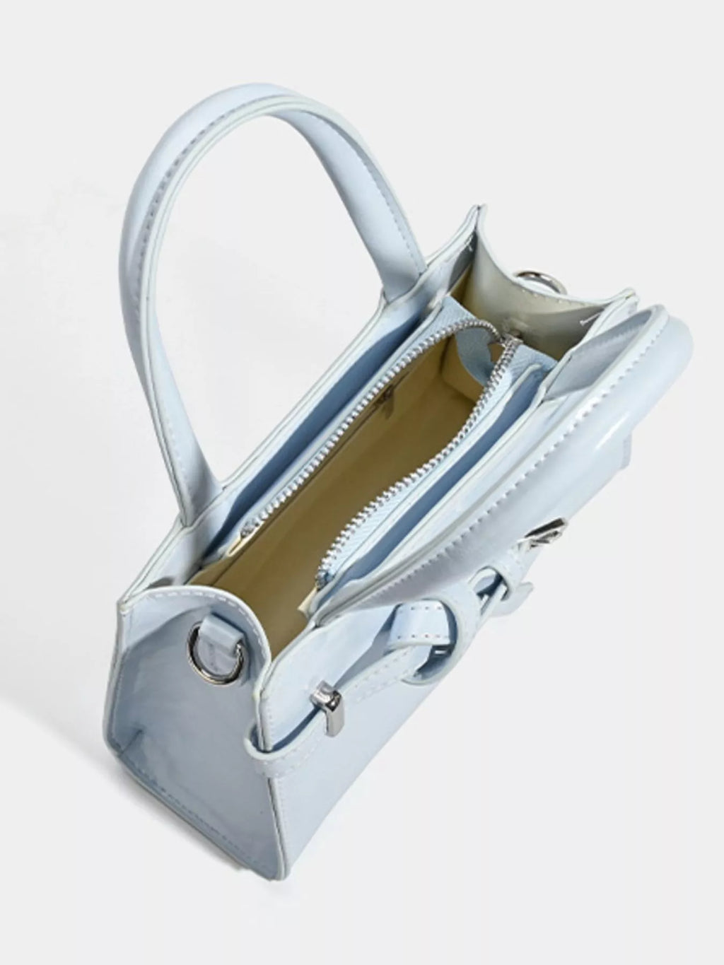 Buckle Decor Top Handle Handbag