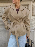 Chic Double-Breasted Belted Trench Coat