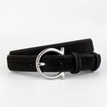 Leather Belt with Silver Buckle