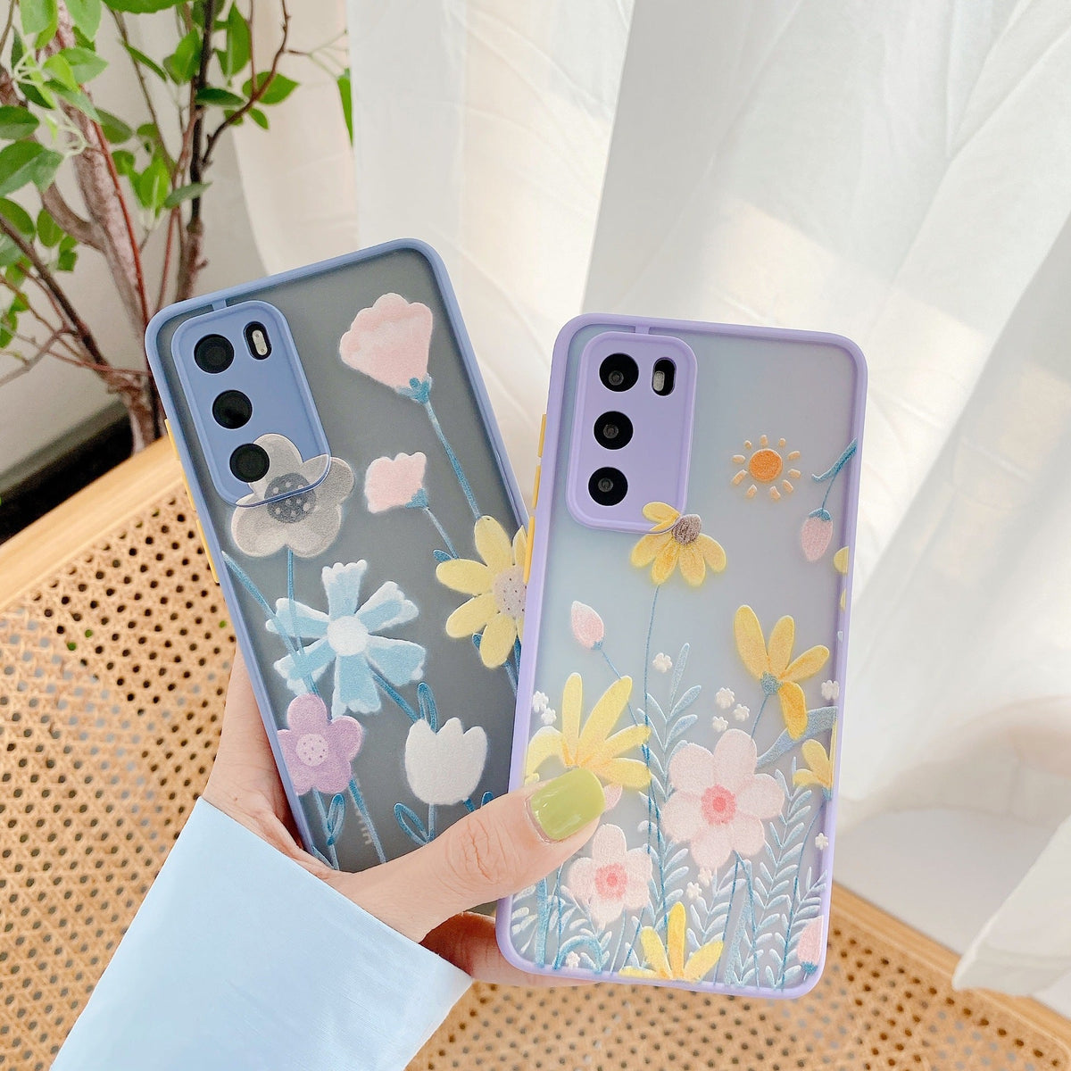 Embossed flower phone case