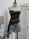 Lace Tube Top with Asymmetrical Hem