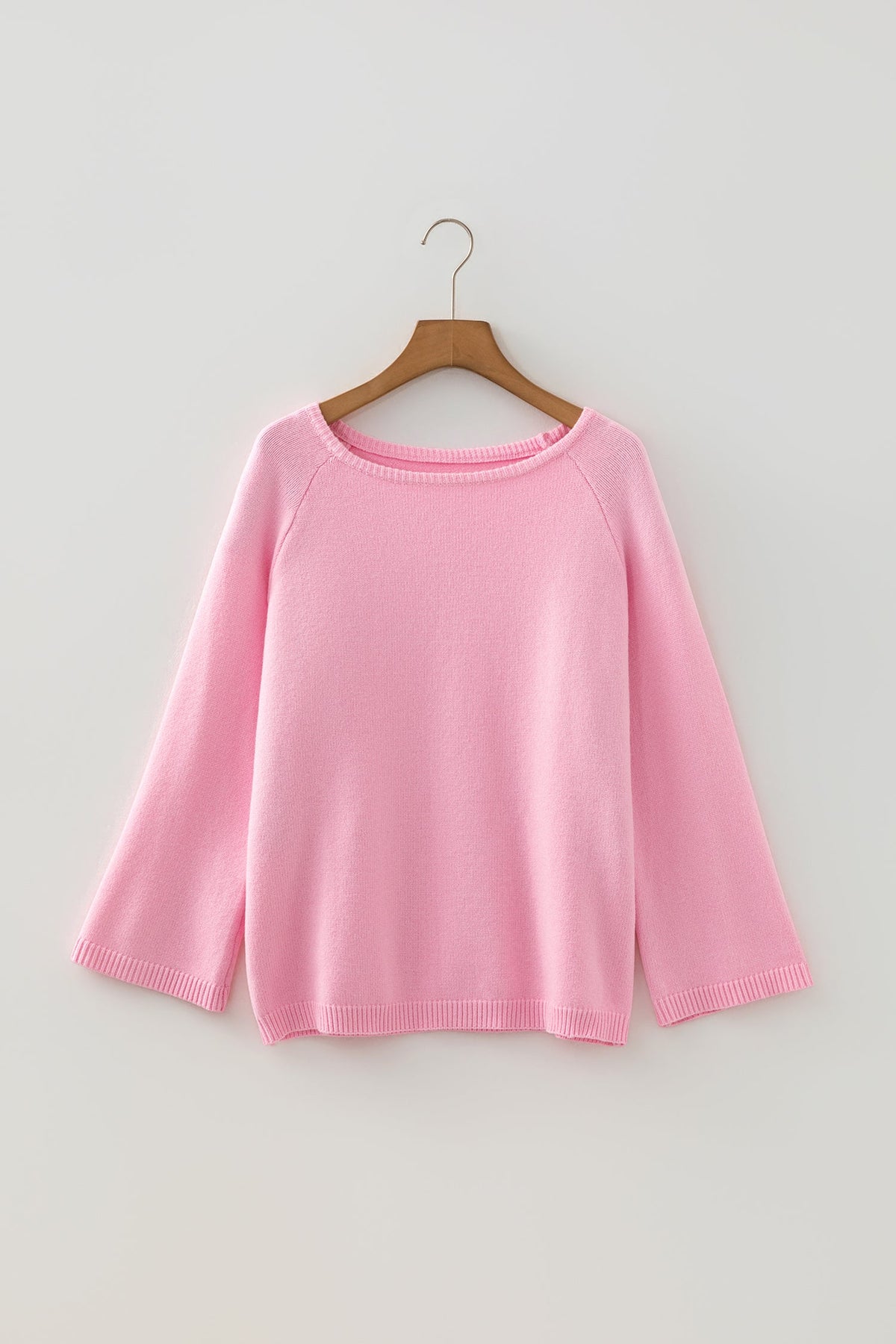 Solid Knit 3/4 Sleeve Dolman Sweater