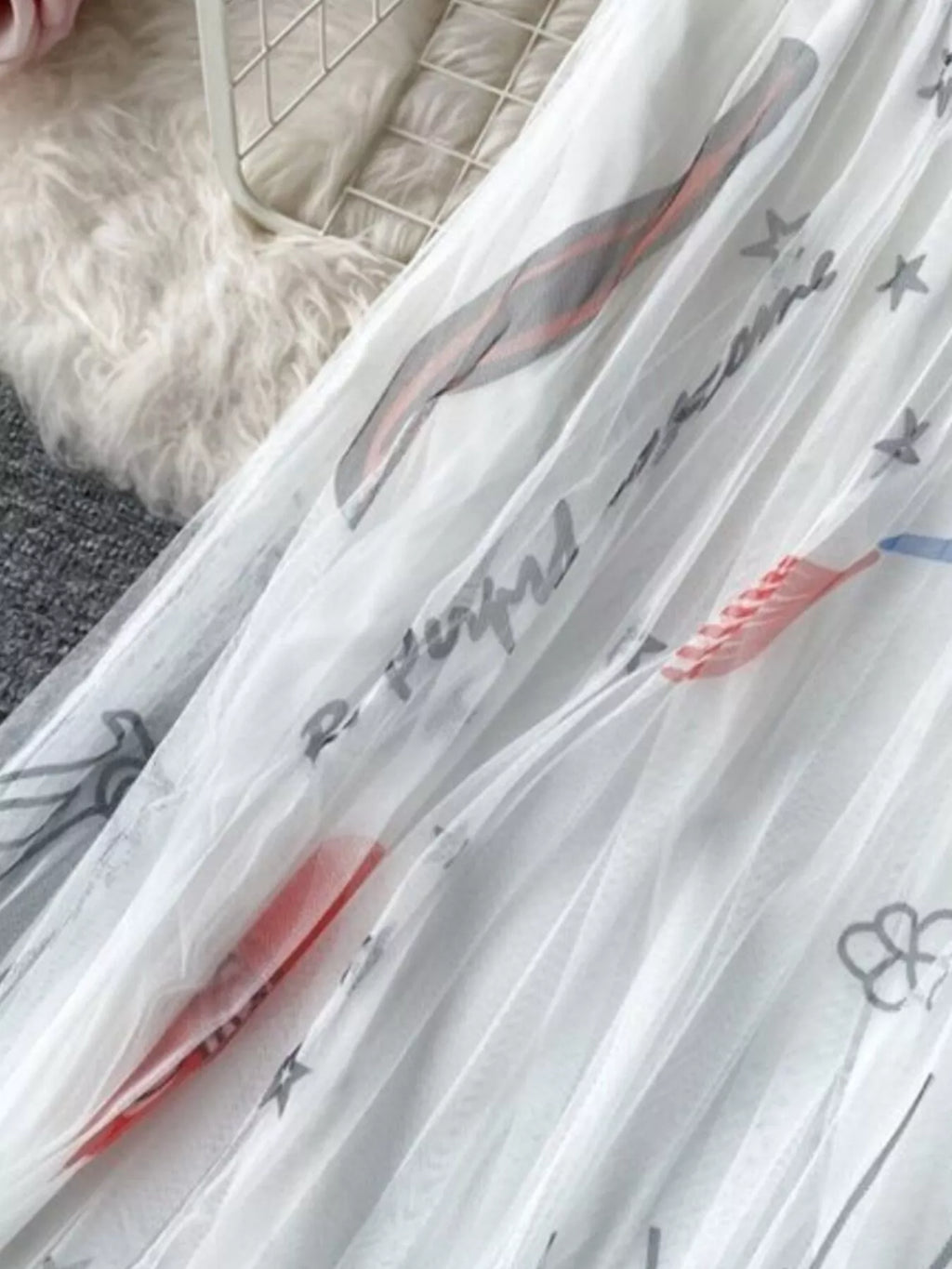 Printed Tulle Skirt