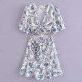 Spring Summer Waist Hollow Out Cutout Dress