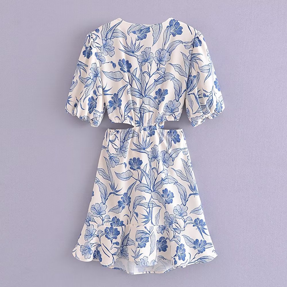 Spring Summer Waist Hollow Out Cutout Dress