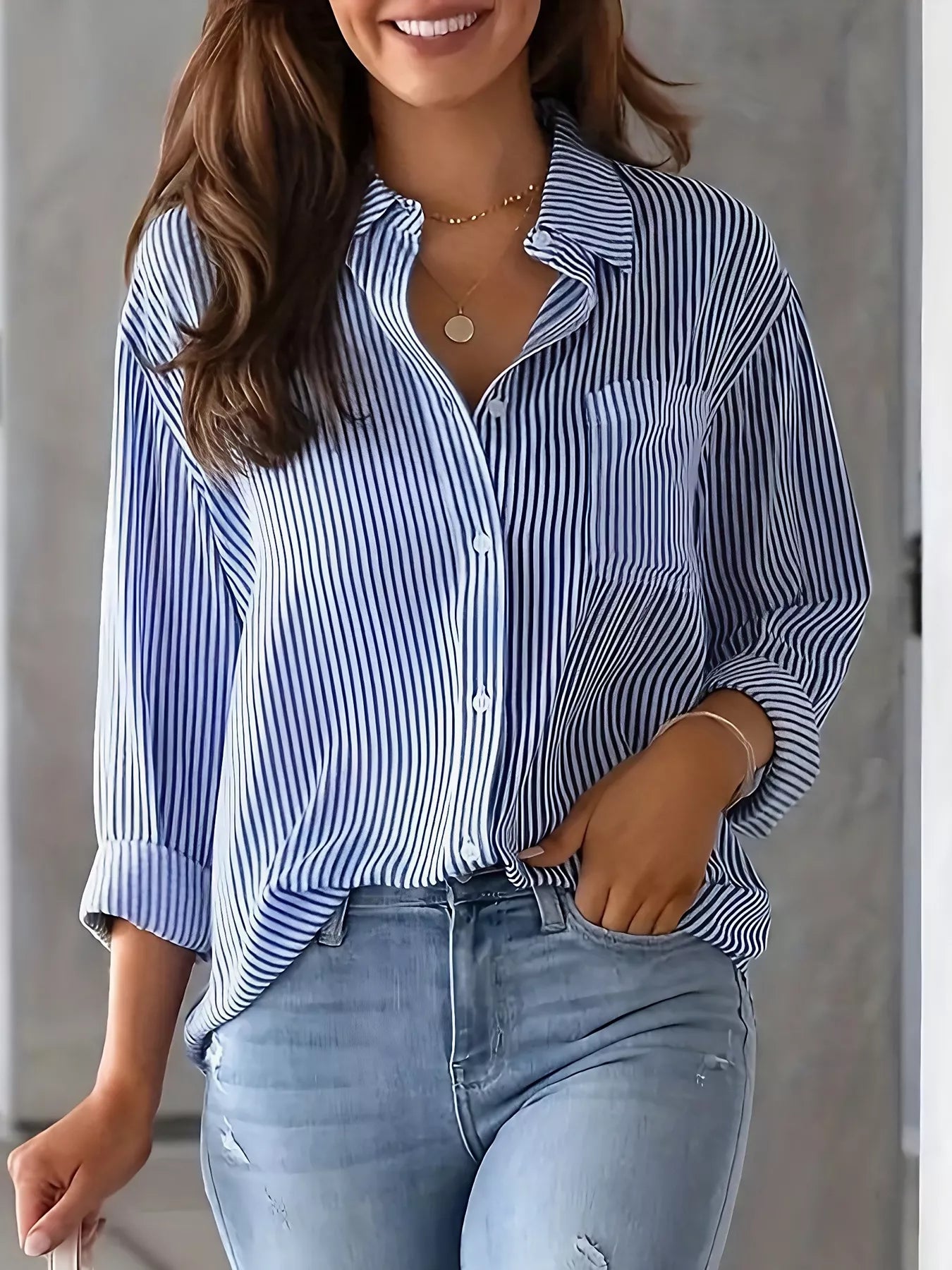 Classic Striped Button-Down Shirt