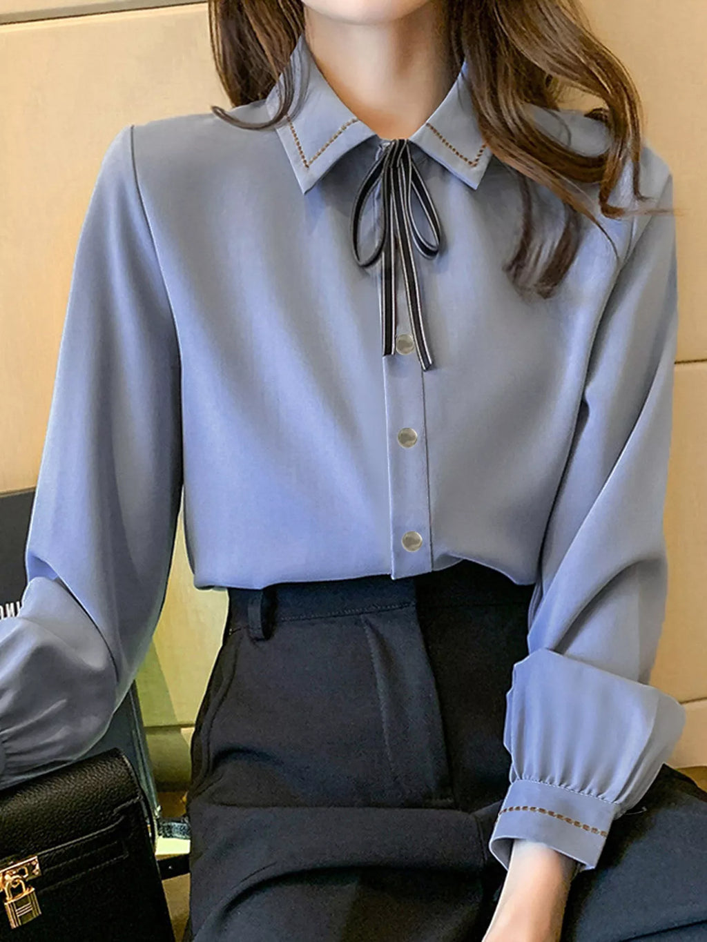 Bow Tie Long-Sleeve Shirt