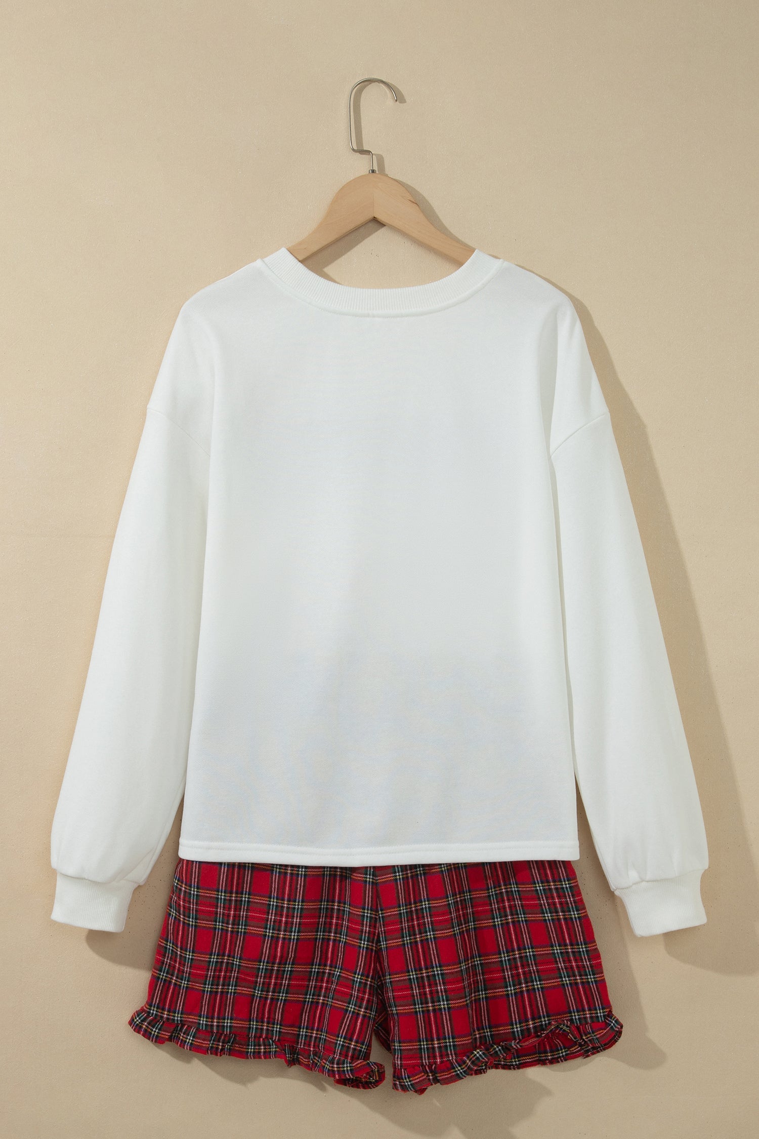 Christmas MERRY Graphic Top & Plaid Shorts Set