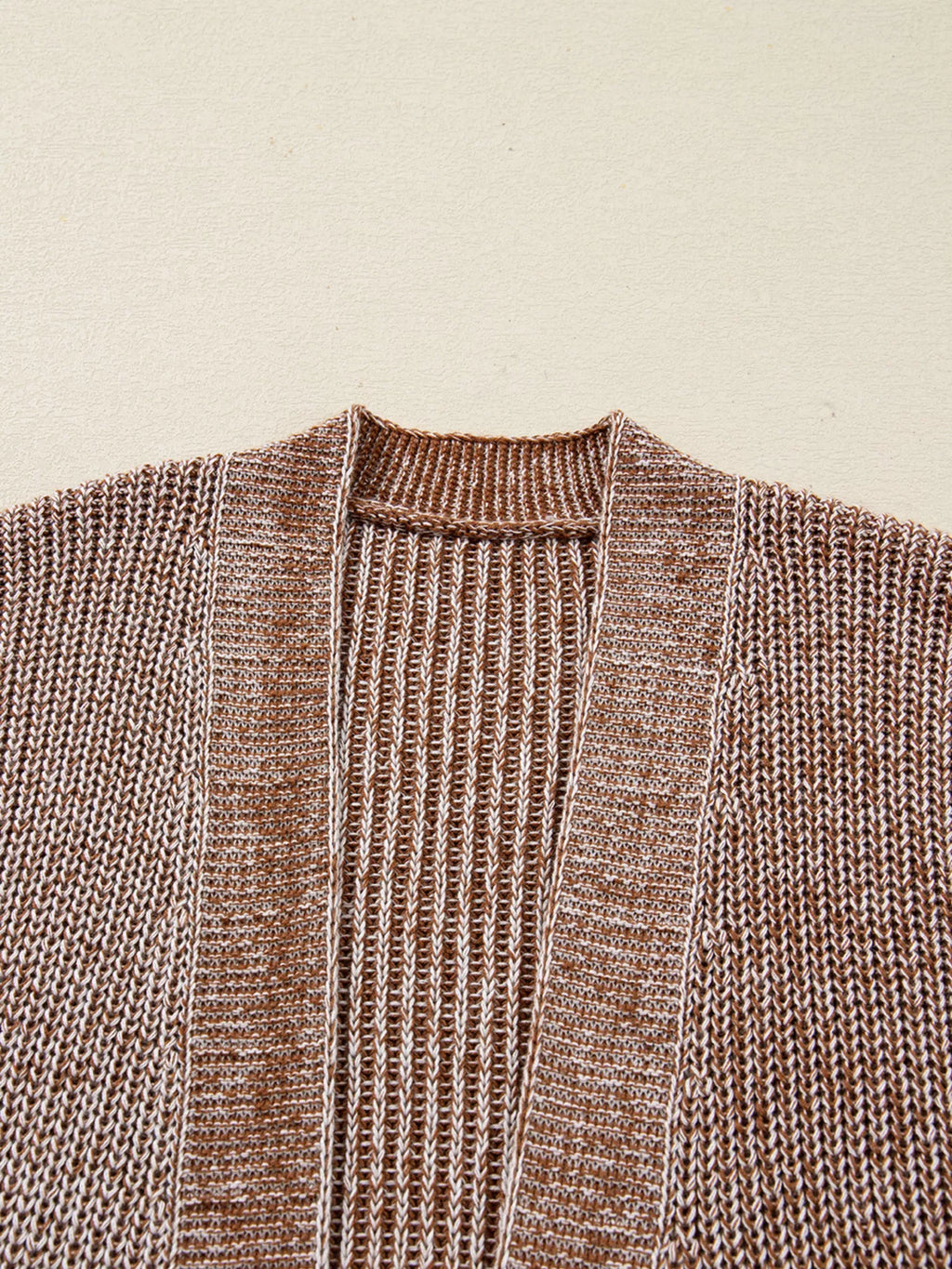 Open Front Dropped Shoulder Cardigan with Pockets