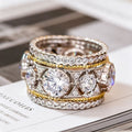 Two-tone Ring For Women, Luxurious Court Style, Elegant