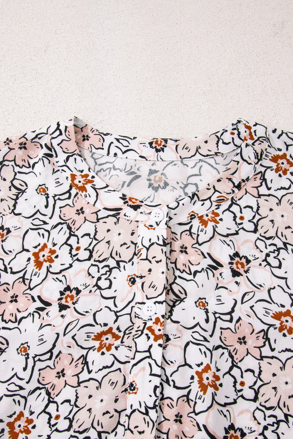 Floral Frilled Puff Sleeve Button Down Shirt