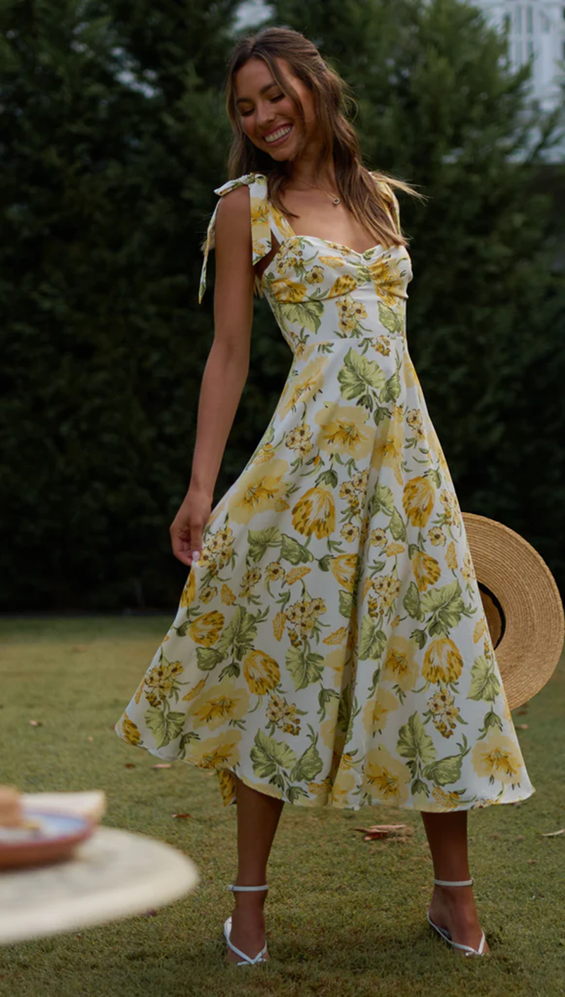 Women Summer New Bohemian Vacation Print Strap Dress