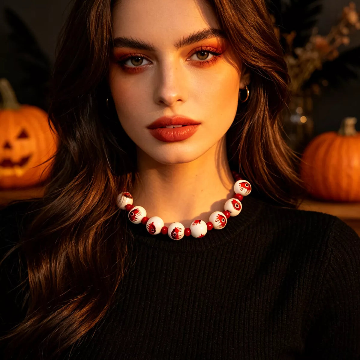 Halloween Eyeball Beaded Necklace