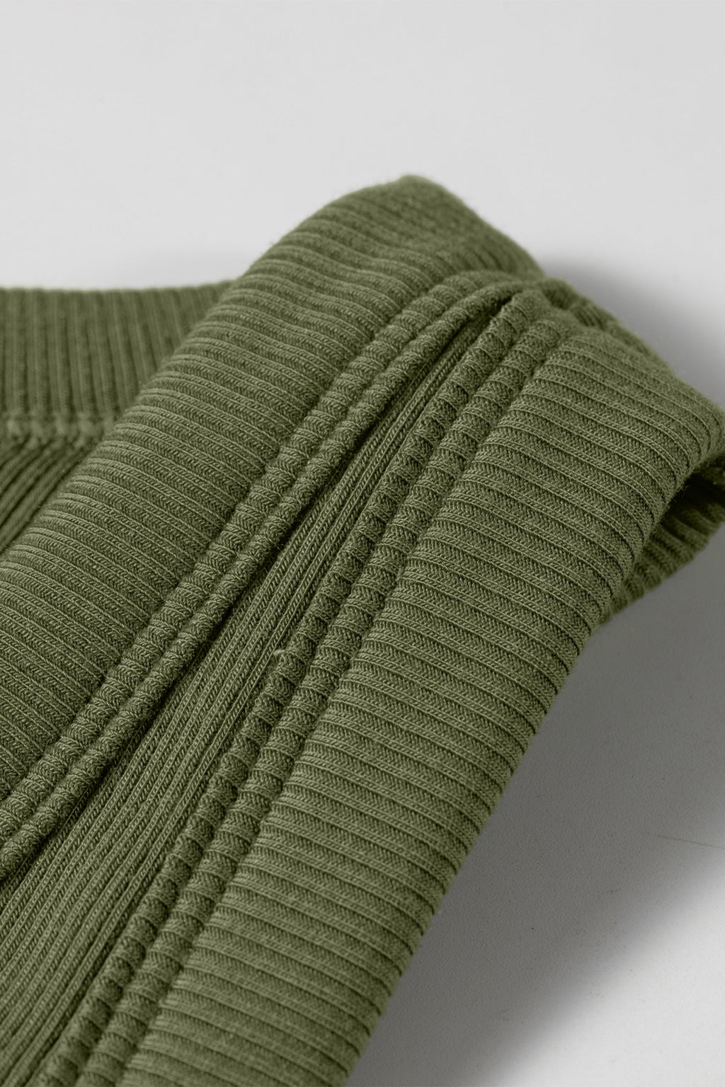 Dark Khaki Slim Ribbed Padded Tank Top