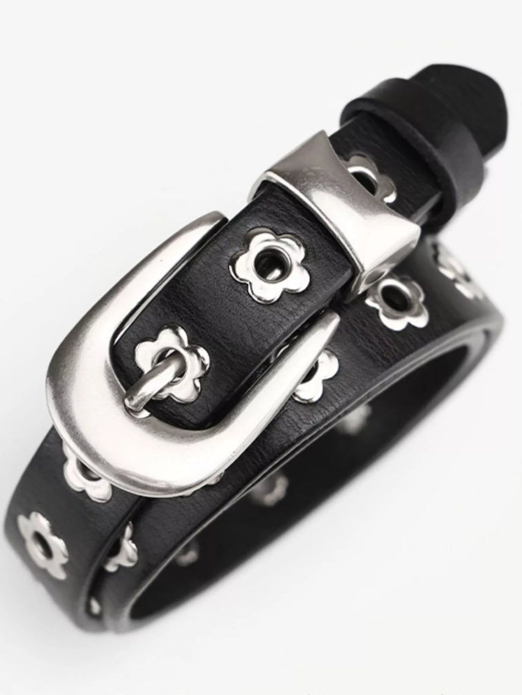 Flower Adjustable Leather Belt