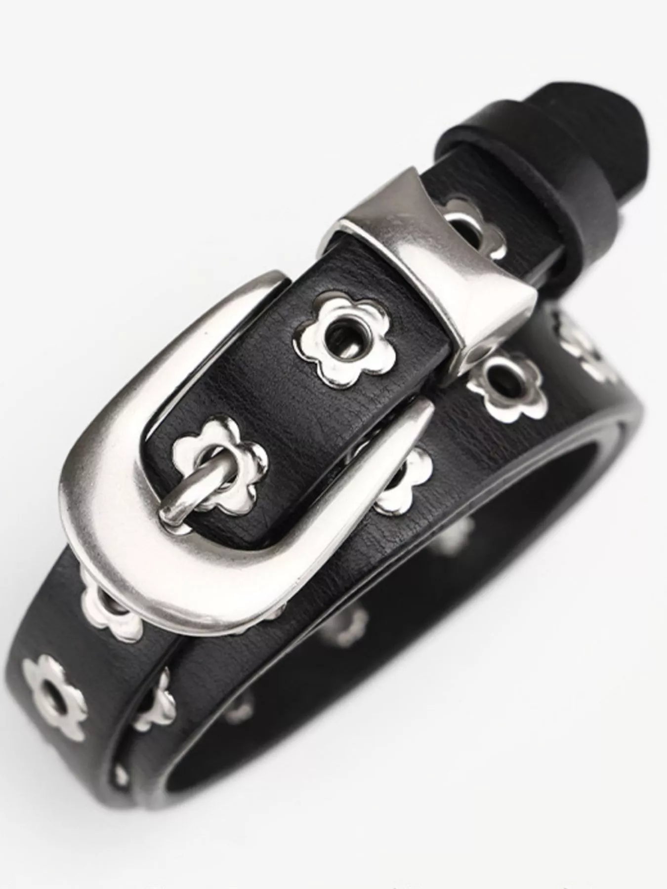 Flower Adjustable Leather Belt