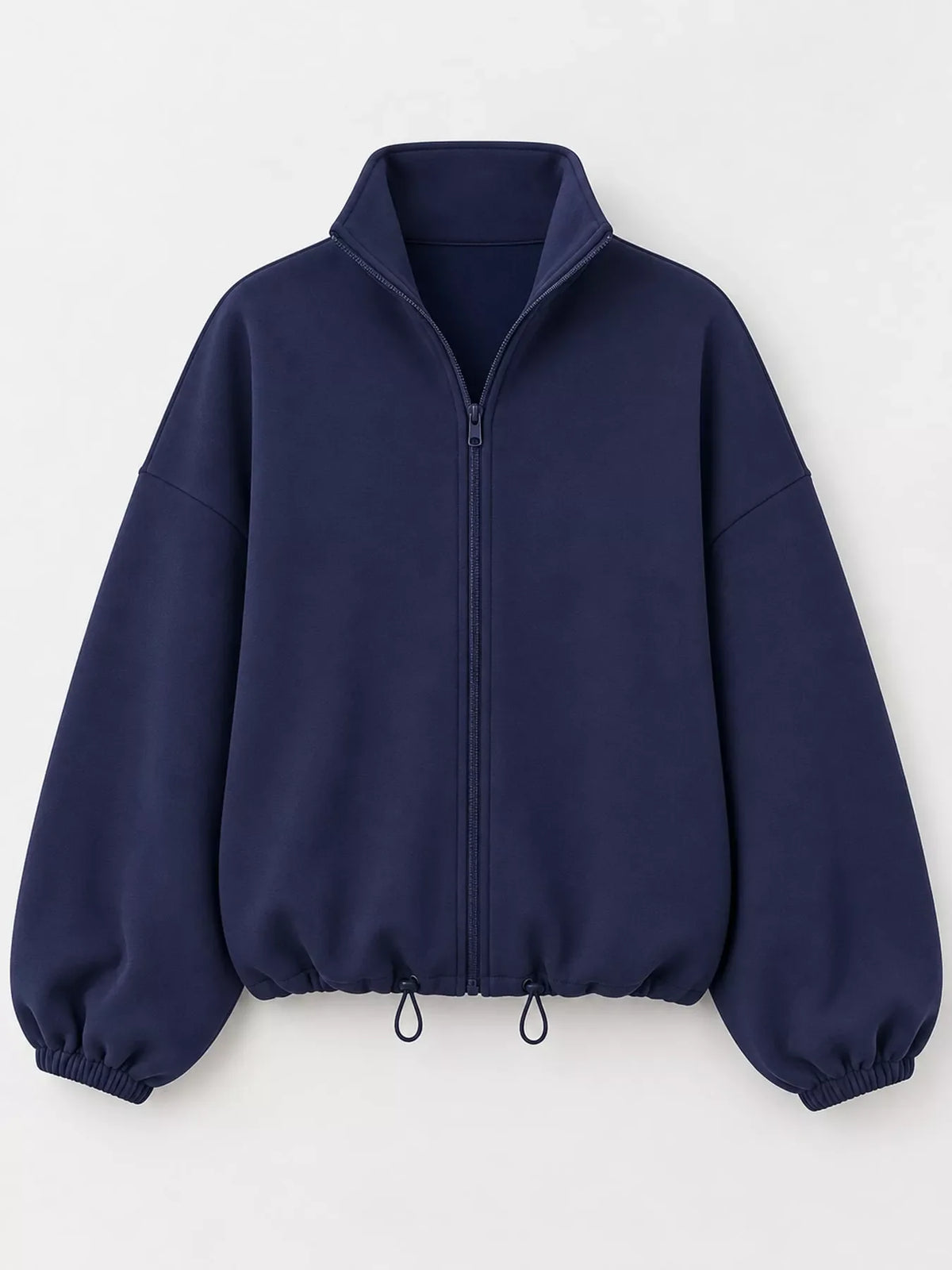 Drawstring Hem Zip Up Jacket