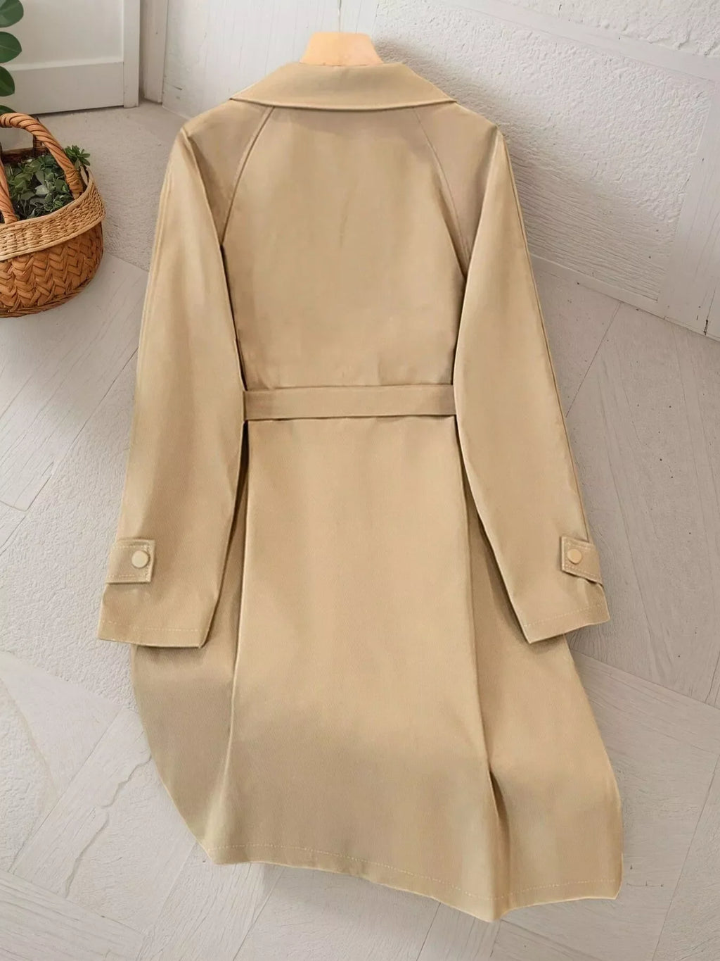 Lapel Collar Longline Trench Coat
