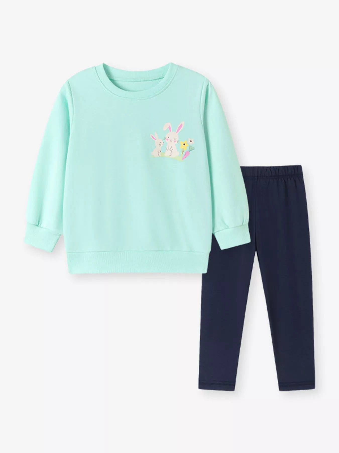 Children's Bunny Graphic Sweatshirt and Leggings Set