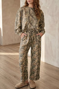 Abstract Print Long Sleeve Pant Set