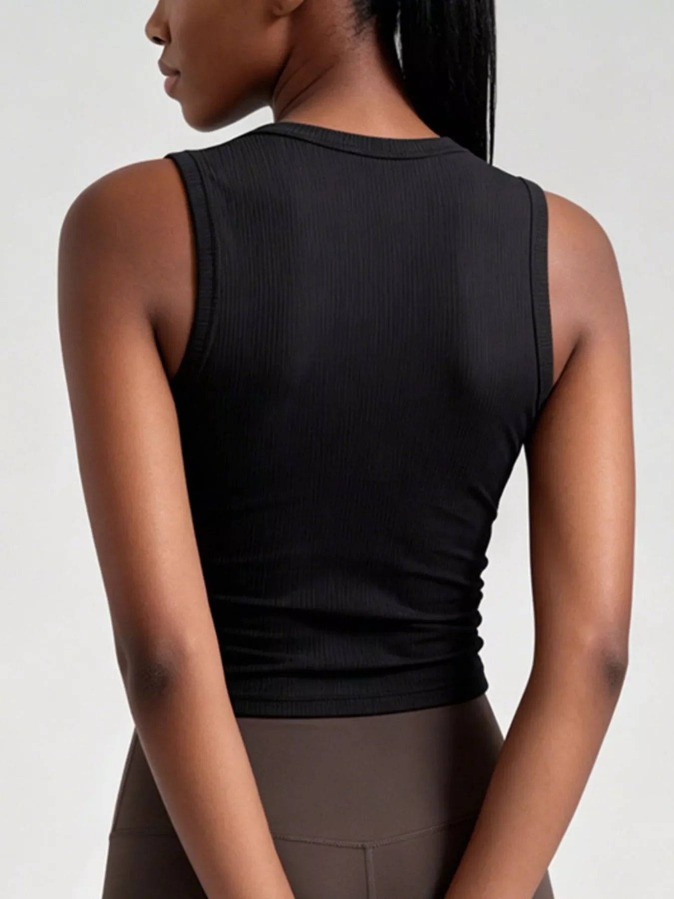Ribbed Ruched Active Tank
