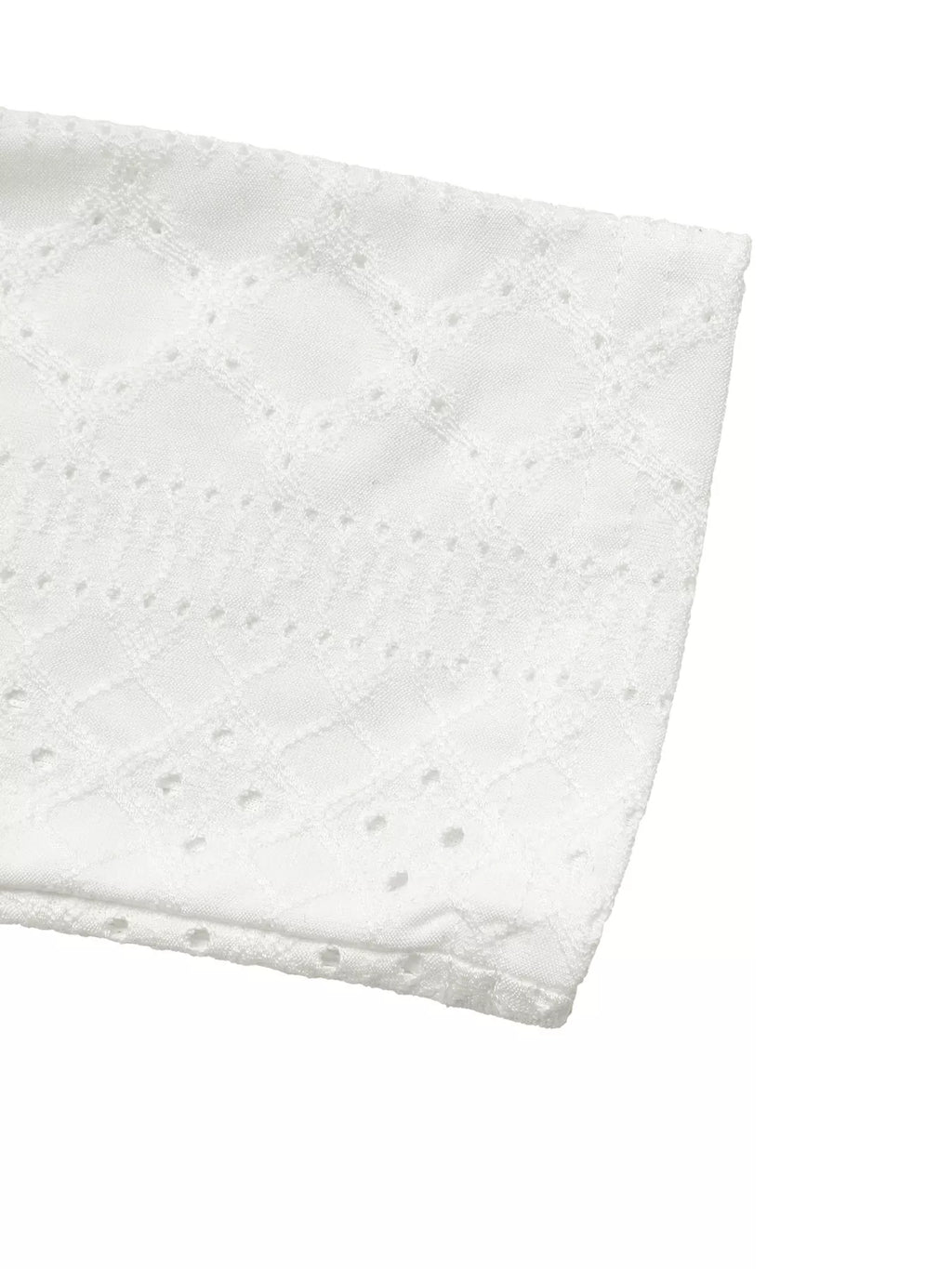 Eyelet V-Neck Long Sleeve T-Shirt