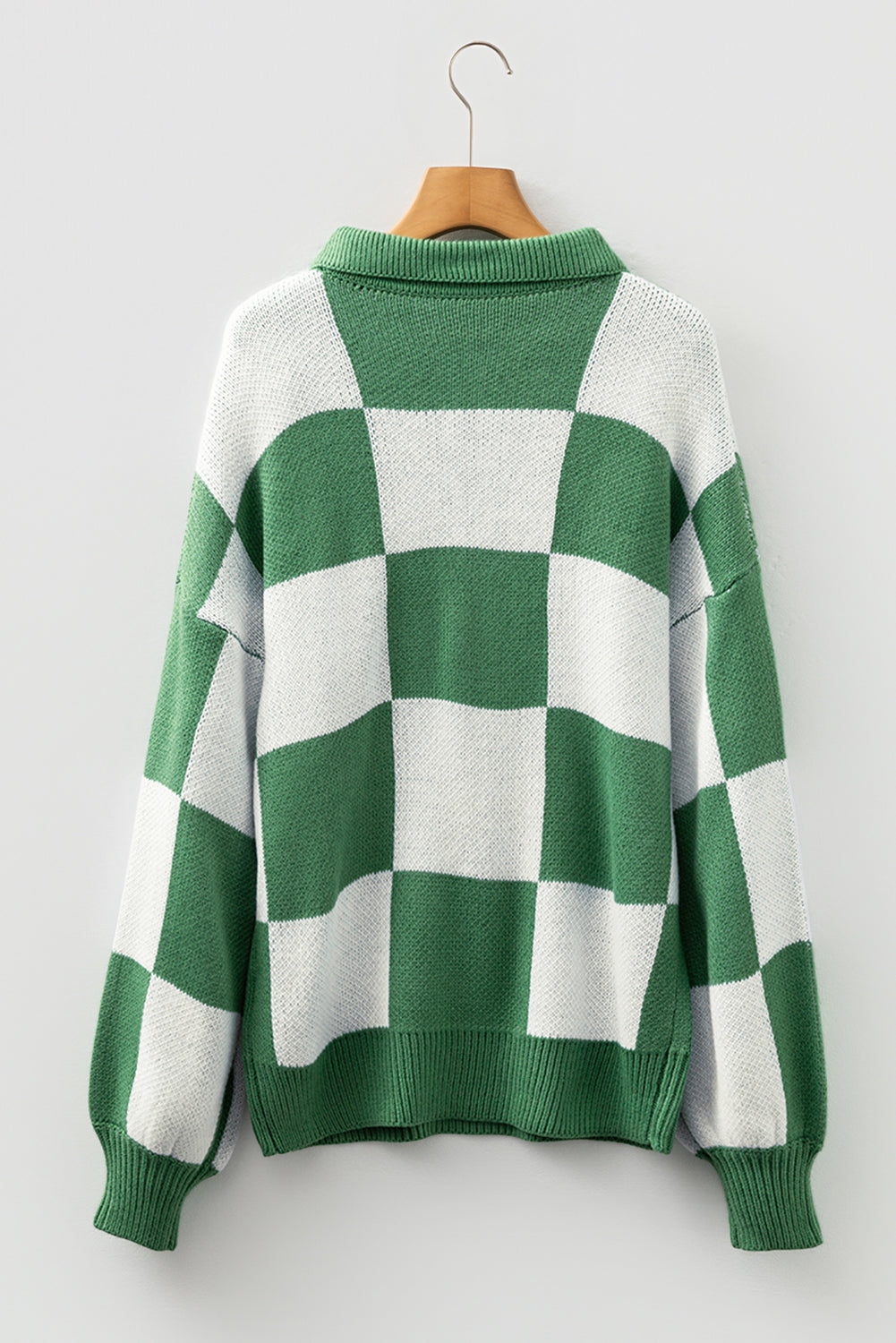 Checker Collared Long Sleeve Sweater