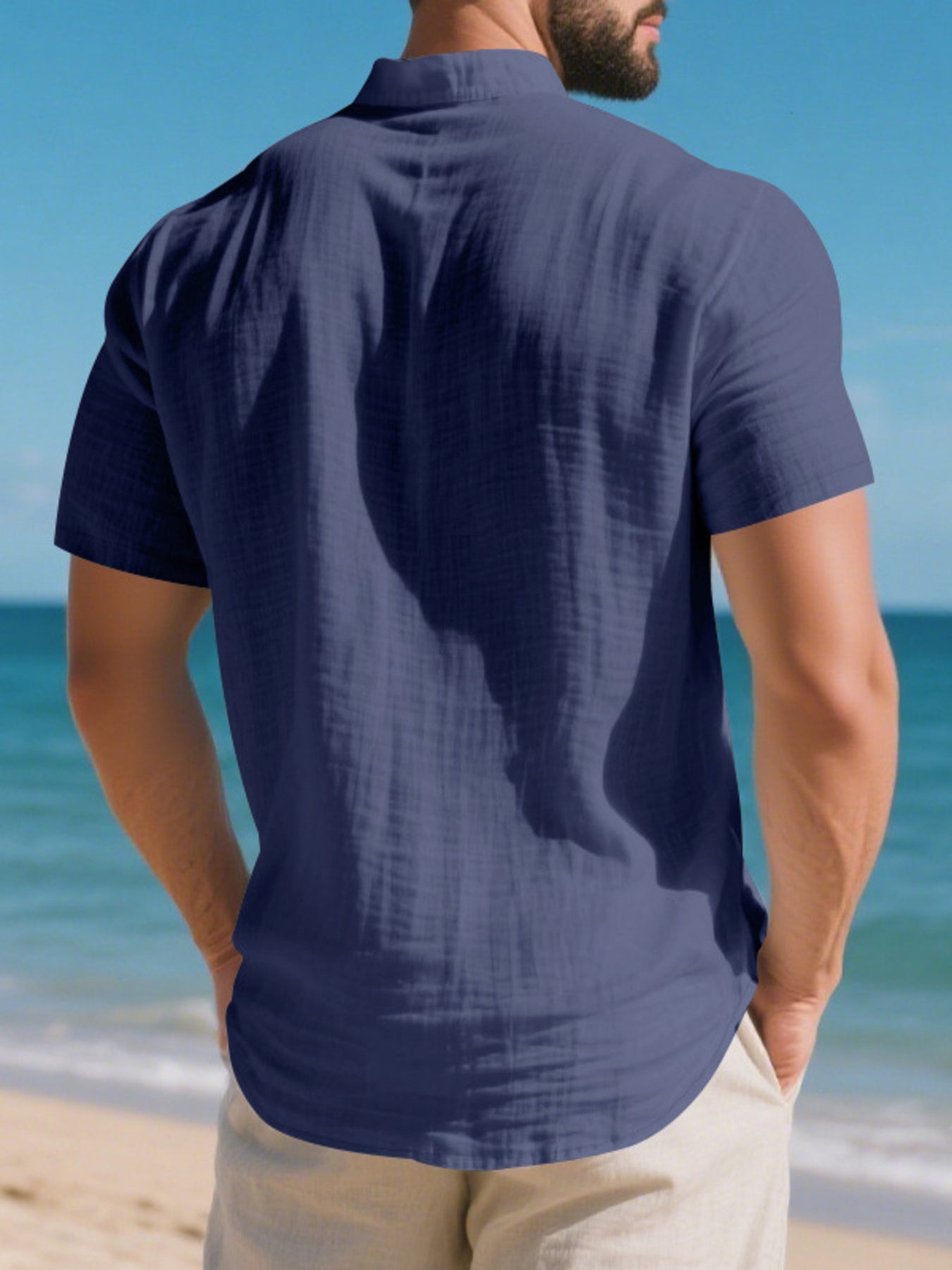 Men's Full Size Casual Short Sleeve Shirt Plus Size