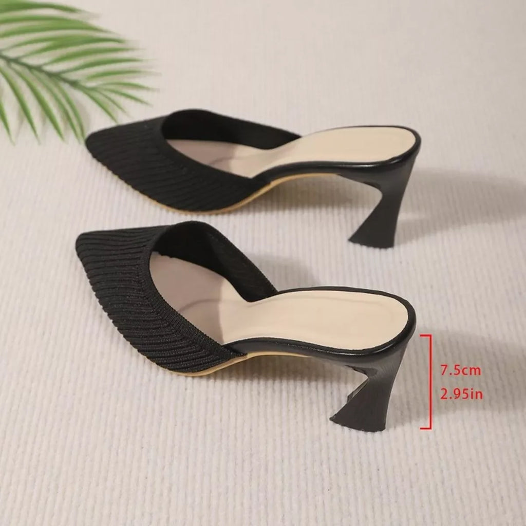 Point Toe Flare Heels Sandals