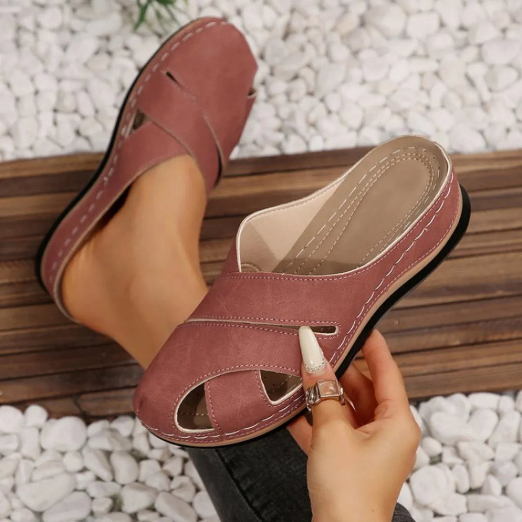 Round Toe Wedge Sandals